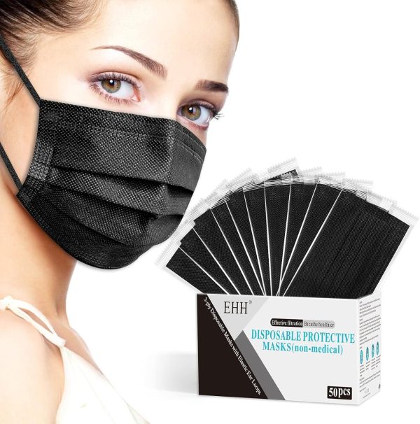 BLACK FACE MASKS WITH EAR LOOP